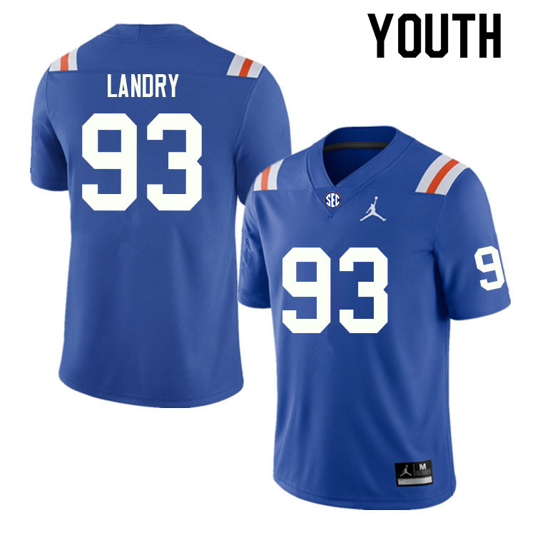 Youth #93 Keenan Landry Florida Gators College Football Jerseys Sale-Throwback